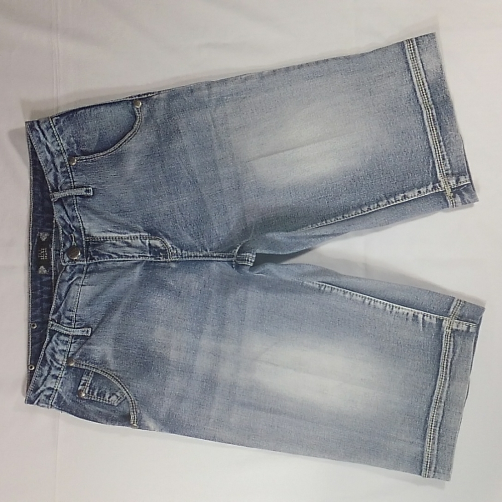 Tru Luxe Jeans Embellished Denim Blue Jean Shorts